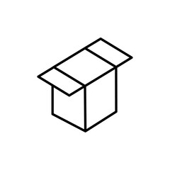 Open box icon Thin line vector illustration set