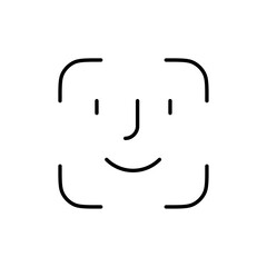 Face id icon Thin line vector illustration set