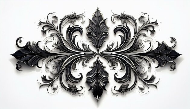 Calligraphic design element on white background