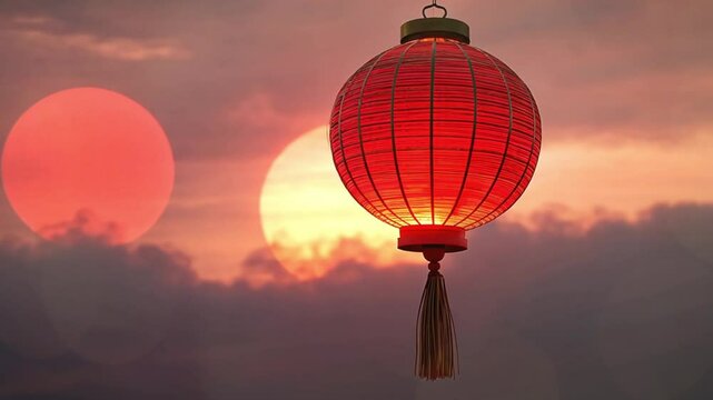 Background template with Chinese pattern in red. 