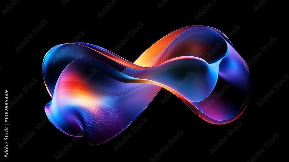 Poster bright neon holographic wave in fluid motion a 3d render with iridescent gradients for dynamic backg
