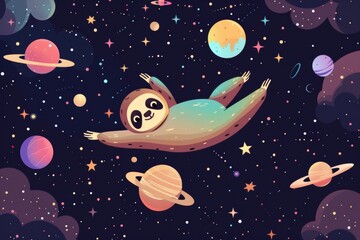 Spacefaring sloth: cosmic adventure in a whimsical universe