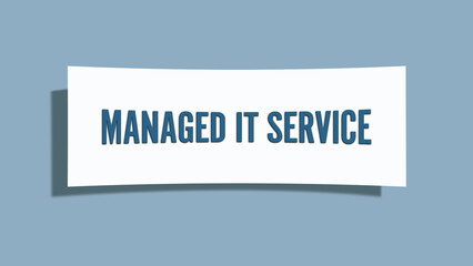 Managed IT Service. A card isolated on blue background.