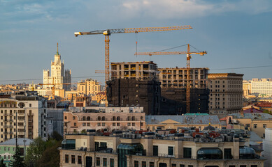 Construction of the Lavrushensky residential complex in the center of the Russian capital.