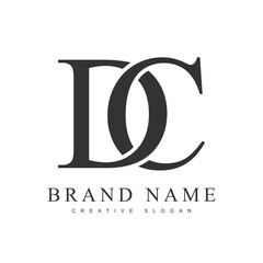 Fototapeta premium DC trendy logotype template. Initial letter d and c classic font style. Creative logo for company name or identity.