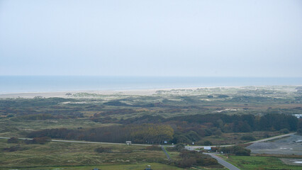 aerial view from the lighthouse of Norderney, Germany across the island