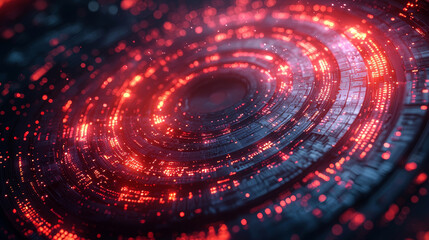 Obraz premium A vibrant, abstract digital design featuring swirling red and blue patterns, evoking a sense of depth and motion.