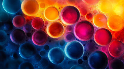 Vibrant Abstract Design of Interconnected Circles with Gradient Colors Representing Energy, Creativity, and Connection