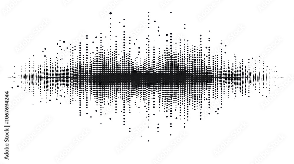 Poster visual representation of sound waves isolated on transparent background