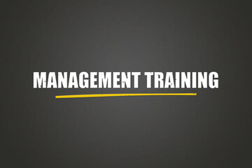 Fototapeta premium Management Training. A blackboard with white text. Illustration with grunge text style.