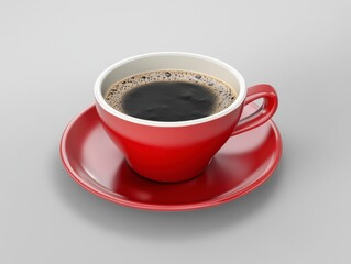 Red Coffee Cup with Coffee