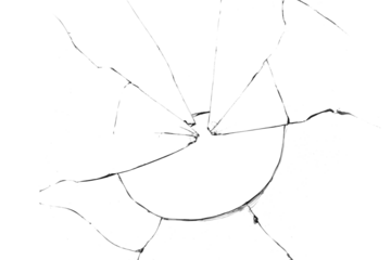 Texture of broken glass on a transparent background