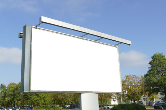 Mock up - big white street jumbo display for commercial advertising