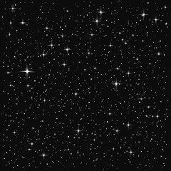 Fototapeta premium Night sky with stars sparkling on black background --chaos 20 --style raw --v 6.1 Job ID: 55bc87e3-3eca-4117-97df-bef8fd9b5e49