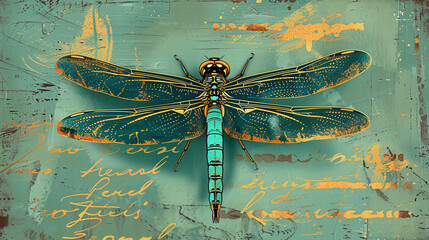 dragonfly, generative, ai, steampunk, retro, vintage, background, products, machine, mechanical, tractor, farm, agriculture, blue, amachinery, gold, red, orange, yellow, pink, art, metal, decoration, 