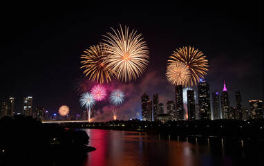 fireworks over the river