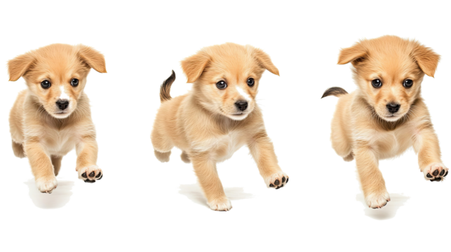Playful Maltipoo Puppies Running in a Joyful Isolated Setting Generative AI