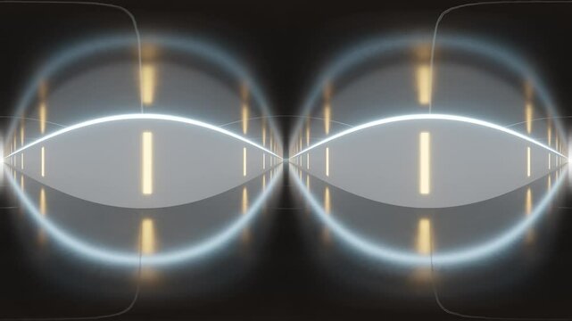 360 panorama vr video of Futuristic Abstract Symmetrical Design with Glowing Lines 4k 60 fps looping animation