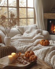 living room with fireplace