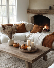 living room with fireplace