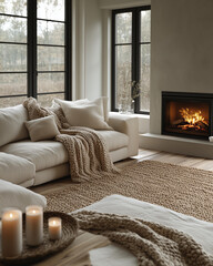 living room with fireplace
