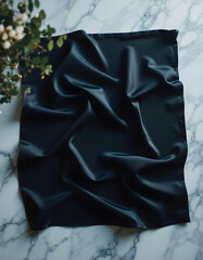 Black silk cloth Mockup for clothes, bedcover and texture background 