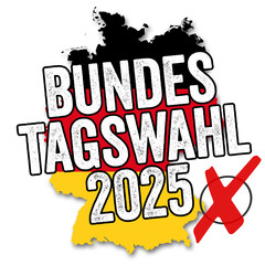 Chalkboard illustration with the german acronym btw 2025 - bundestagswahl 2025 - german bundestag election