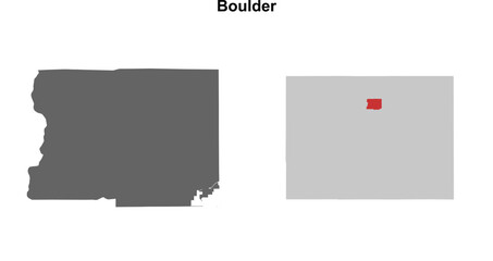 Boulder County (Colorado) blank outline map set © David Zydd