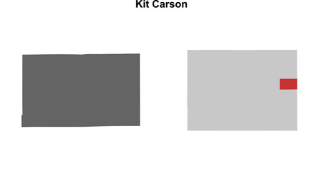 Kit Carson County (Colorado) blank outline map set