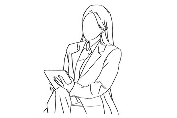 women, career, tablet, and correction report