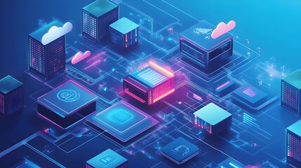 Conceptual representation of edge computing, emphasizing real-time data processing and minimal latency    