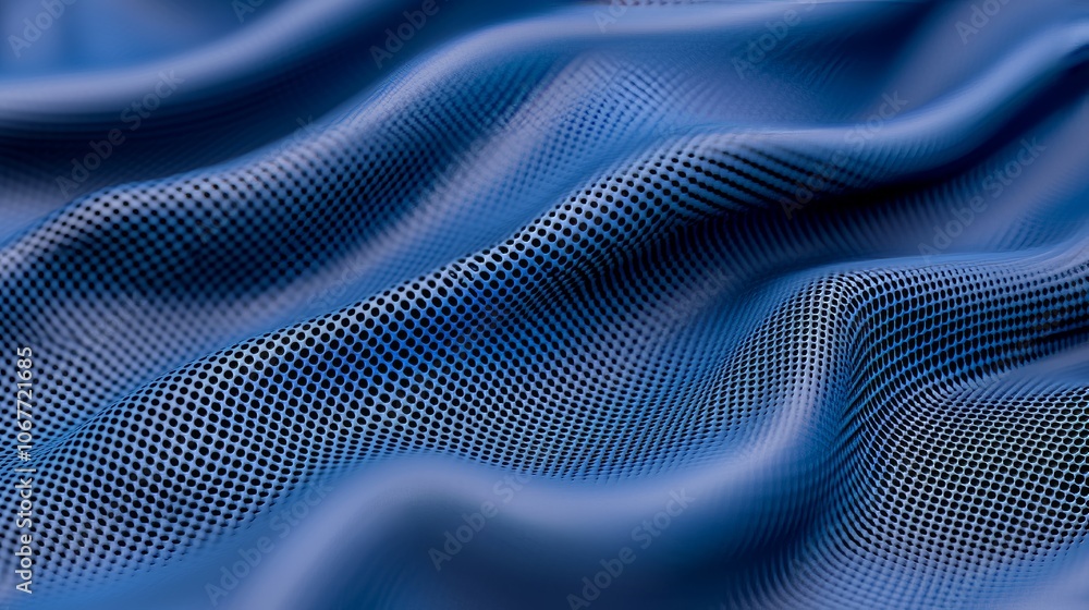 Poster an abstract metallic mesh formed by hexagons is rendered in 3d. graphene molecular lattice. neural n