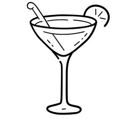 Cute martini glass doodle