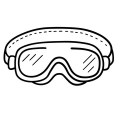 Cute summer mask and snorkel doodle 