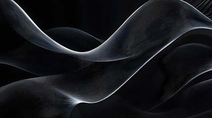 Naklejka premium Abstract Black and White Wave Pattern Design