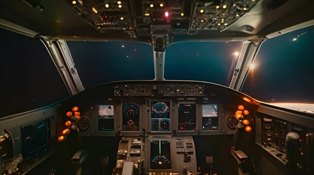 Airplane Cockpit View
