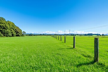 High tension high voltage transmission towers in a wide shot of an Australian transmission network