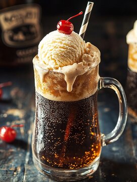 Classic root beer float
