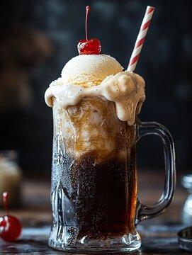 Classic root beer float