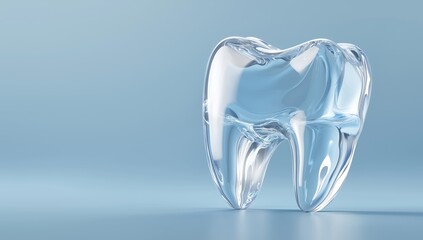 glass tooth on gray background