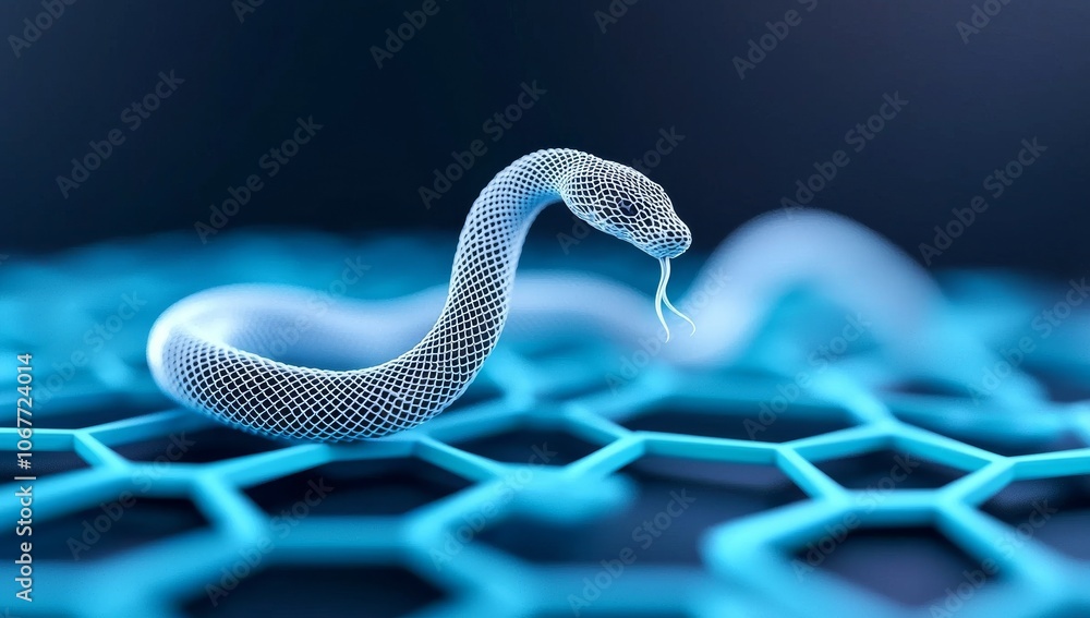 Poster aspirational hexagonal structure of graphene as a stock concept. 3d illustration. 3d rendering.