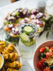Refreshing Cucumber and Blueberry Lemonade