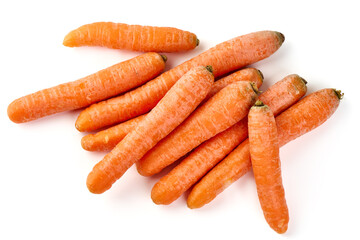 Fresh unpeeled organic carrot, isolated on white background.
