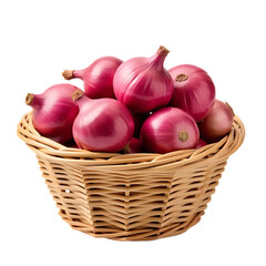 Fresh red onion sliced isolated on a transparent background

