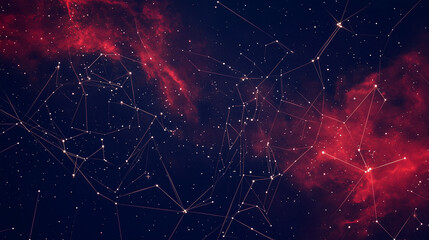 Fototapeta premium Illustration de constellations célestes et ciel nocturne avec étoiles lumineuses et nébuleuses éthérées