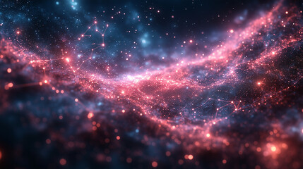 Obraz premium Illustration de constellations célestes et ciel nocturne avec étoiles lumineuses et nébuleuses éthérées