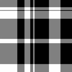 Printout background tartan textile, genuine plaid pattern fabric. 60s vector seamless check texture in gray and black colors.