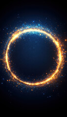 Fiery circular frame with golden sparks, creating a dynamic and high-energy ring against a dark background.