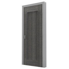 3d render gray door with transparent background