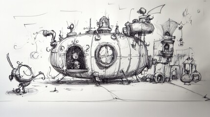 Basic, often whimsical sketch or scribble without detailed features.